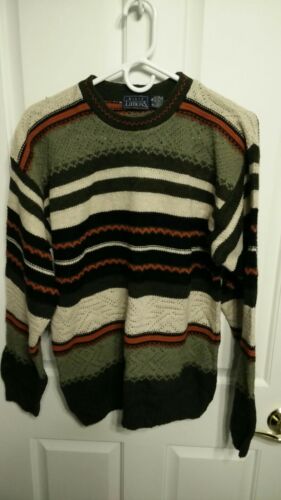 Basic Editions Green Striped 14-16 Kids Sweater A20