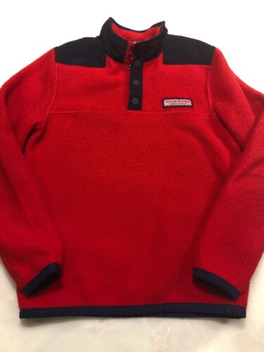 Vineyard Vines Youth/Boys Fleece Pullover Jacket Red Size M