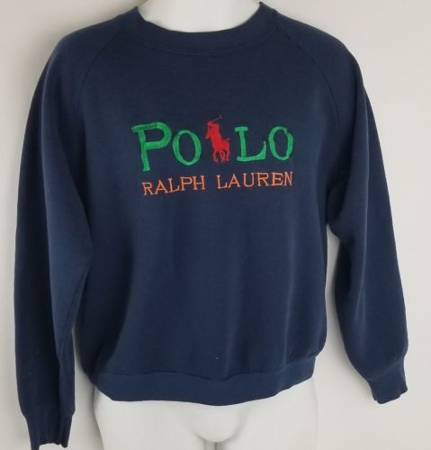 Vintage Kid's Polo Ralph Lauren Embroidered Spell Out Sweater Size L