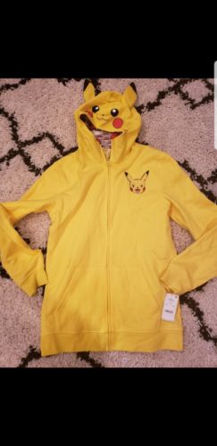 BOYS JACKET SIZE XL POKEMON PIKACHU HOODIE ZIPPER POCKETS HALLOWEEN NEW