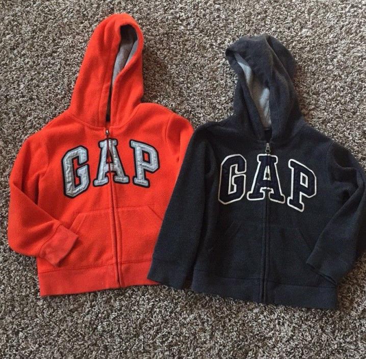 GAP Boys Fleece Full Zip Hoodies Lot Of 2 Size 5