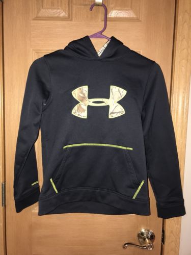 UNDER ARMOUR Boy’s “Loose” Black/Camo Storm1  Hoodie Size YMD
