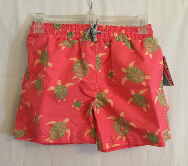 Michael's Swim Trunks Shorts Red Turtle Pattern Drawstring  Boy's Size Medium