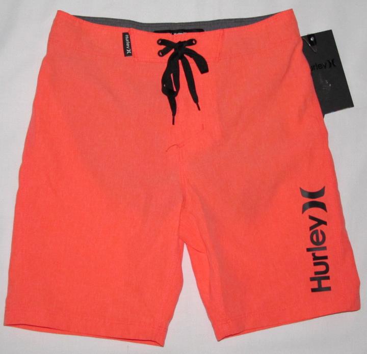 Hurley One and & Only Orange Heathered Swim Shorts Boardshorts Youth Boys Size 7
