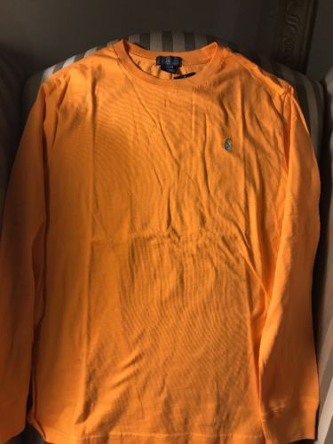 NWT Ralph Lauren Polo Boys Sz XL (18-20) Shirt  Long Sleeves Orange