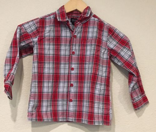 4t Boys Holiday Edition Red Plaid Long Sleeve Shirt Christmas Pictures