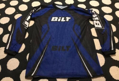 BiLT Racing Blue Black Long Sleeve Shirt Youth Large Racing Motorcross Atv
