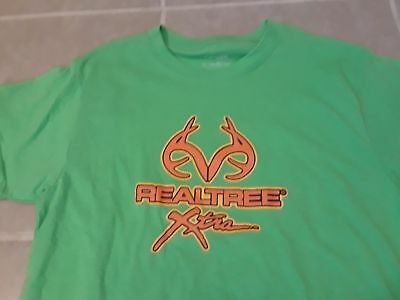 REALTREE EXTRA BY RANGER BOYS T-SHIRT BRIGHT GREEN SIZE YOUTH LARGE  NWT