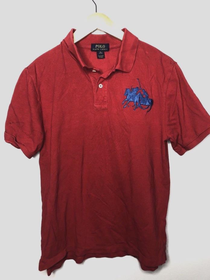 Polo Ralph Lauren Boys Size XL 18-20 Big Pony Red Polo Short Sleeve Shirt