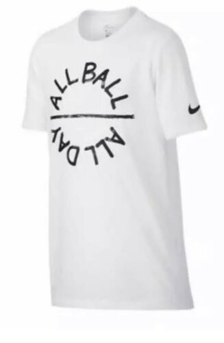 NEW Nike Boys Graphic Shirt 'All Ball All Day'  -AQ6769 100- White