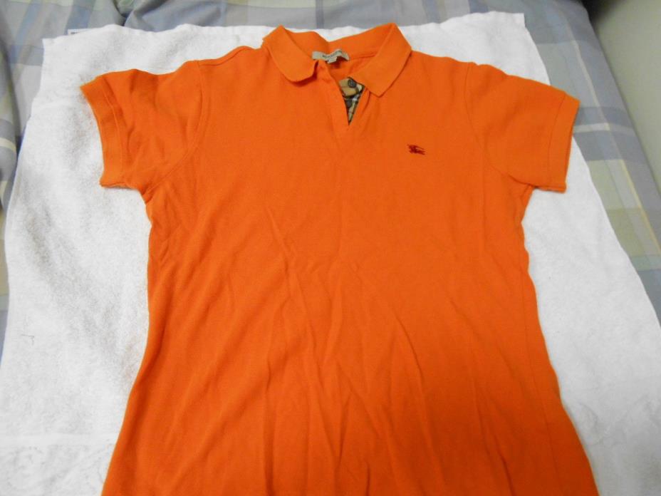 Burberry London orange polo short sleeves top shirt size XL