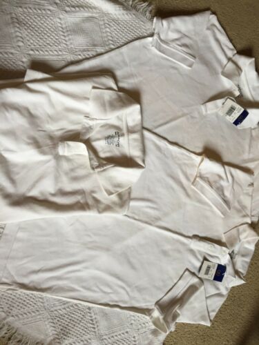 Set of 3 ARROW White Polo School Dress Golf Style Shirt Boy Size L 14-16 Uniform
