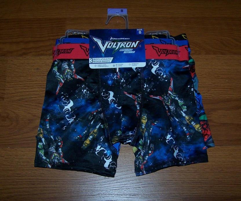 Size M (8) Boys Underwear Boxer Briefs 3-Pk Dreamwork Voltron Legendary Defender