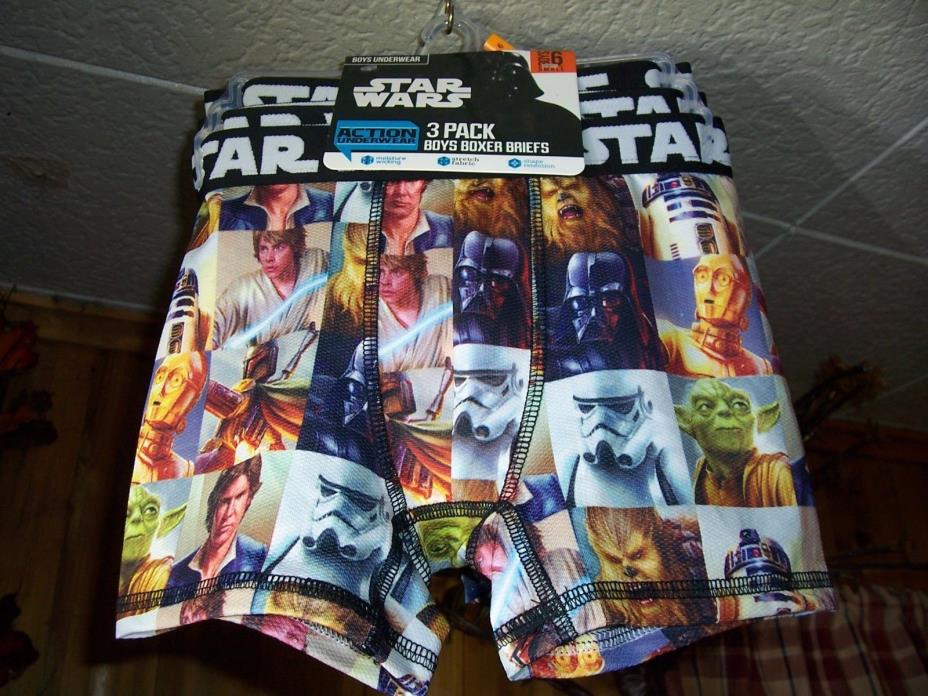 STAR WARS BOYS BOXER BRIEFS 3 PACK SIZE XS 4 STRETCH FABRIC MOISTURE WICKING NEW