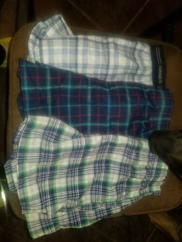 Hanes/Fruit of the Loom boys boxers 3 pack Underwear Plaid Size Small New
