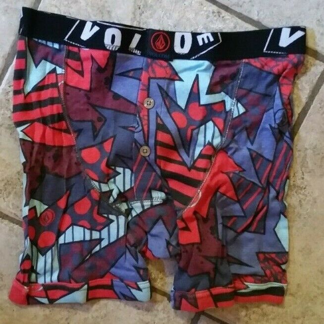 NIP New Youth Boy's VOLCOM Magizzle Knit Boxer Briefs XL Size 18 - 20 Blue / Red