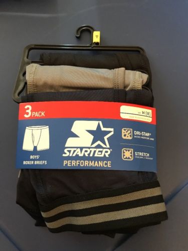 NEW Starter Boys 3 Pack Performance Athletic Boxer Briefs Size Large