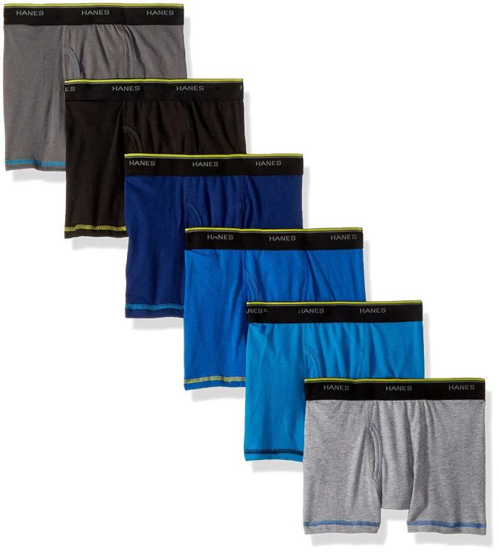 Hanes Boys' Cool Comfort Breathable Mesh Boxer Brief 6-Pack  - Large