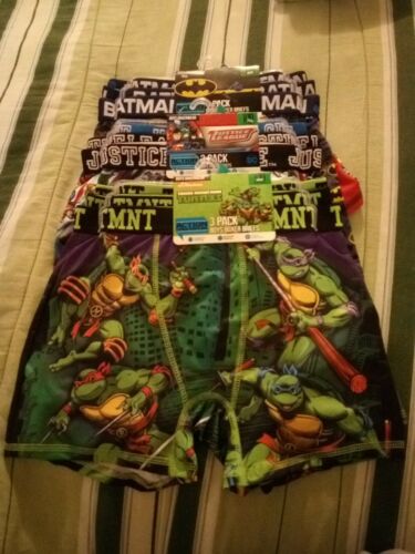 Boys Sz10 Large Underwear 9 Pk Batman Justice league teenage mutant Ninja turtle