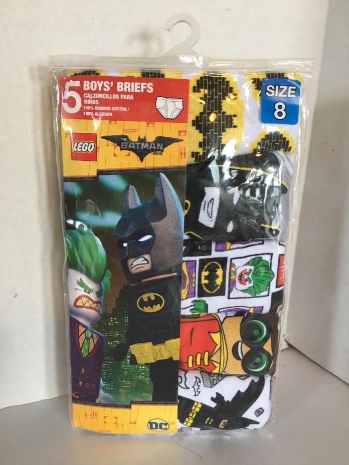 DC Batman Lego Batman Boy's Size 8 Multi-Color Cotton Briefs Underwear NEW