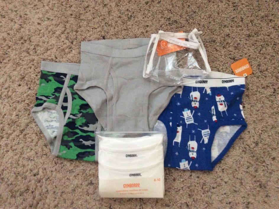 NWT Gymboree boy's underwear set of 3 size M 7-8 undershirts set of 2 size 8-10