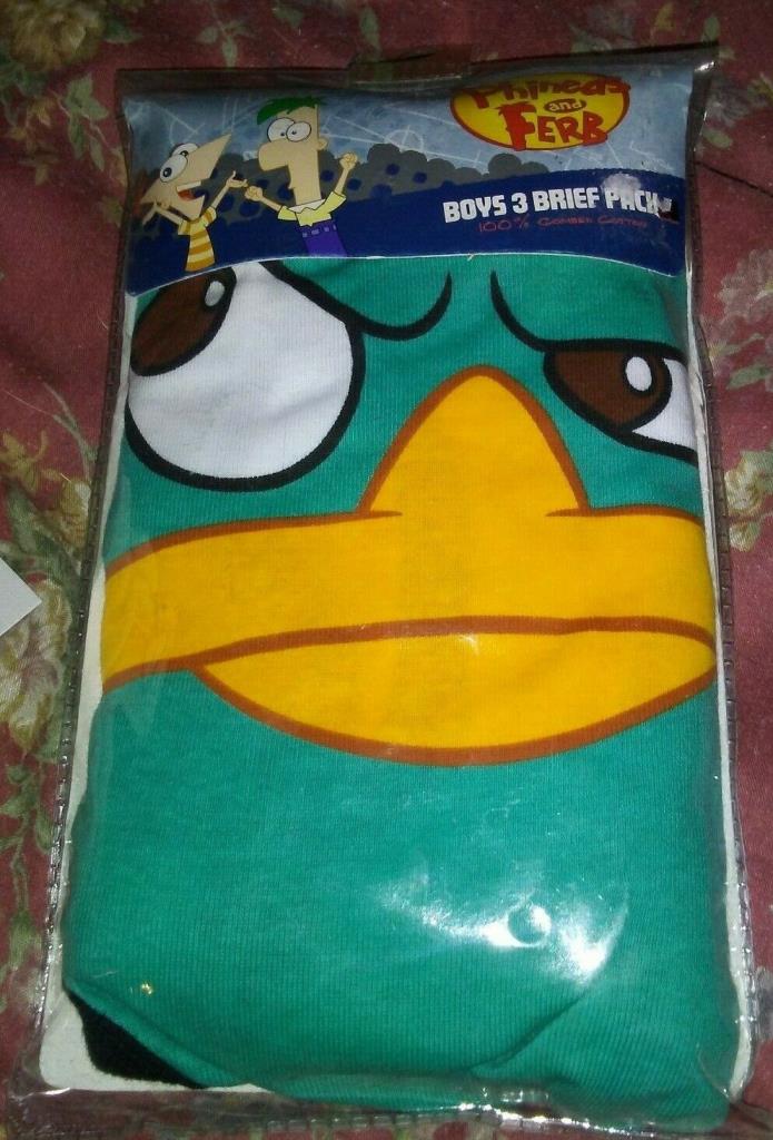 new HANDCRAFT DISNEY xd PHINEAS & FERB pack of 3 BOY' BRIEFS perry platypus sz 4