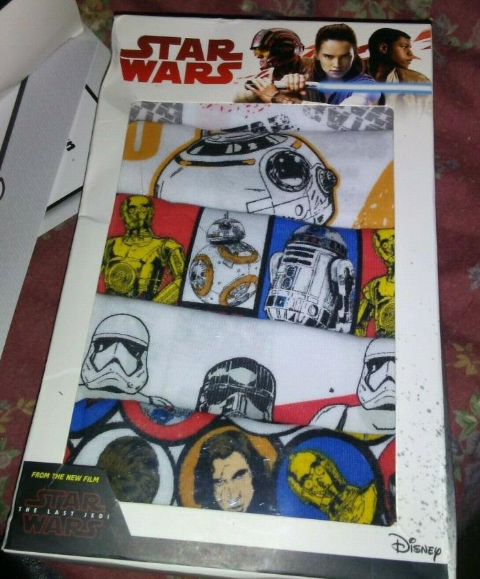 new HANDCRAFT DISNEY STAR WARS THE LAST JEDI pack of 5 BOYS BRIEFS size 4 or 6