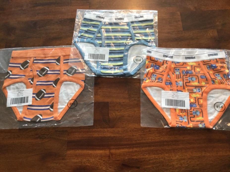 Gymboree boys small (5-6) briefs underwear set of 3 NWT
