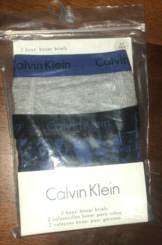 Calvin Klein 2 Boy's Boxer Briefs Underwear 2 pack Size SMALL 6/7