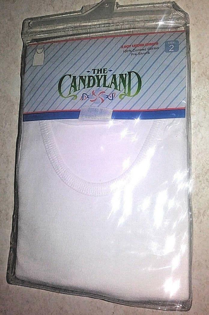 CANDYLAND Boys Sleeveless Undershirt 100% Cotton 2 Pack Size 2