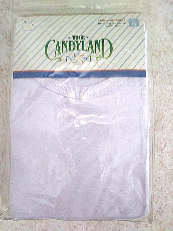 CANDYLAND Boys Sleeveless Undershirt 100% Cotton 2 Pack Size 6
