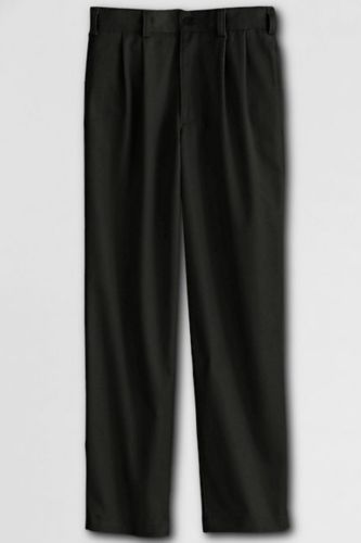 LANDS END Black Pleated School Uniforms Pants Boys 12 Inseam 28