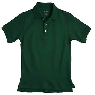 Hunter Green Polo Shirt School Uniforms S/S French Toast 14H Unisex Cotton Blend