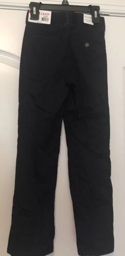 Boys IZOD $34 Navy Uniform/Casual Flat Front Adj Waist Pants Sizes 8 and 12 SLIM