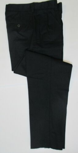 LANDS END Black Pleated School Uniforms UNHEMMED Pants Boys 10 NEW