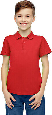 Boys Red Short Sleeve Polo Shirt - Size 12 - CASE OF 36
