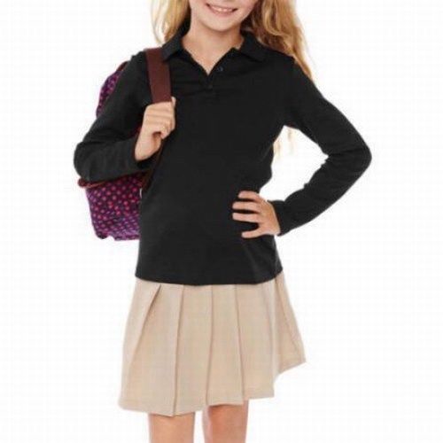 George Girls' School Uniform Long Sleeve Polo Shirt, Size 10/12 NWOT   # 3721