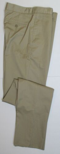 LANDS END Khaki Plain Front School Uniforms UNHEMMED Pants Boys 20 NEW $31