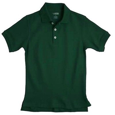 Polo Shirt School Uniforms Hunter Green 18 S/S Cotton Blend French Toast Unisex