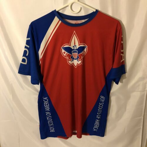 BOY SCOUTS OF AMERICA BSA ~ BOYS CYCLING Bib PATRIOTIC SHIRT SZ YOUTH M~ USA