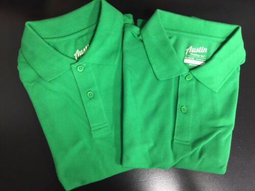Lot Of 2 New Uniform Austin Kelly Green Polo Shirts Academy Sports Size XL 14/16