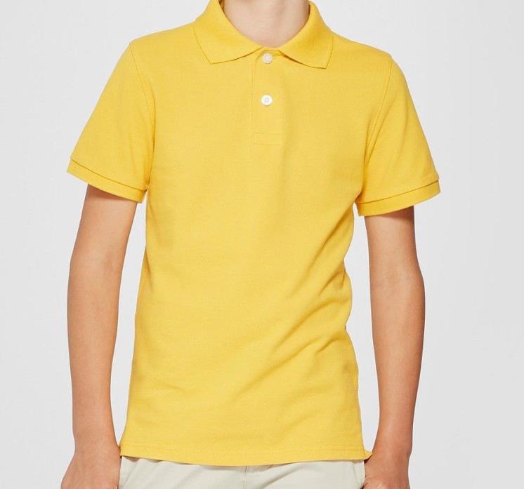 Cat & Jack School Uniform Boys Short Sleeve Polo Yellow XS 4/5