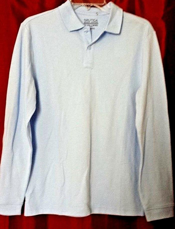 Nautica Boys' Uniform Polo Shirt Light Blue Size XL (18-20) HUSKY