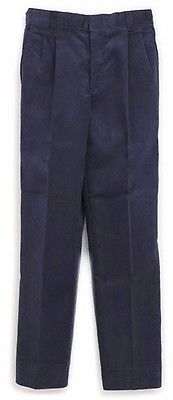 Boys Prep Corduroy Pants 31 x 34 Navy Blue Pin Wale Pleated Front  School New