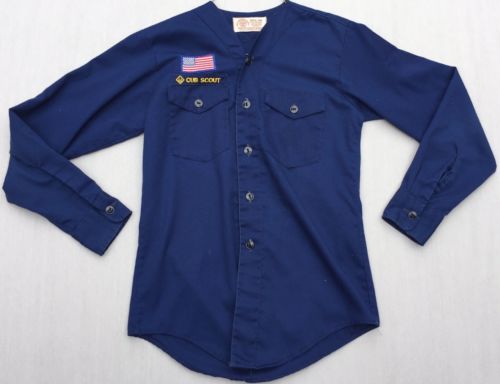 Official BOY SCOUTS of AMERICA Blue Cub Scout Uniform Vintage Long Sleeve U6