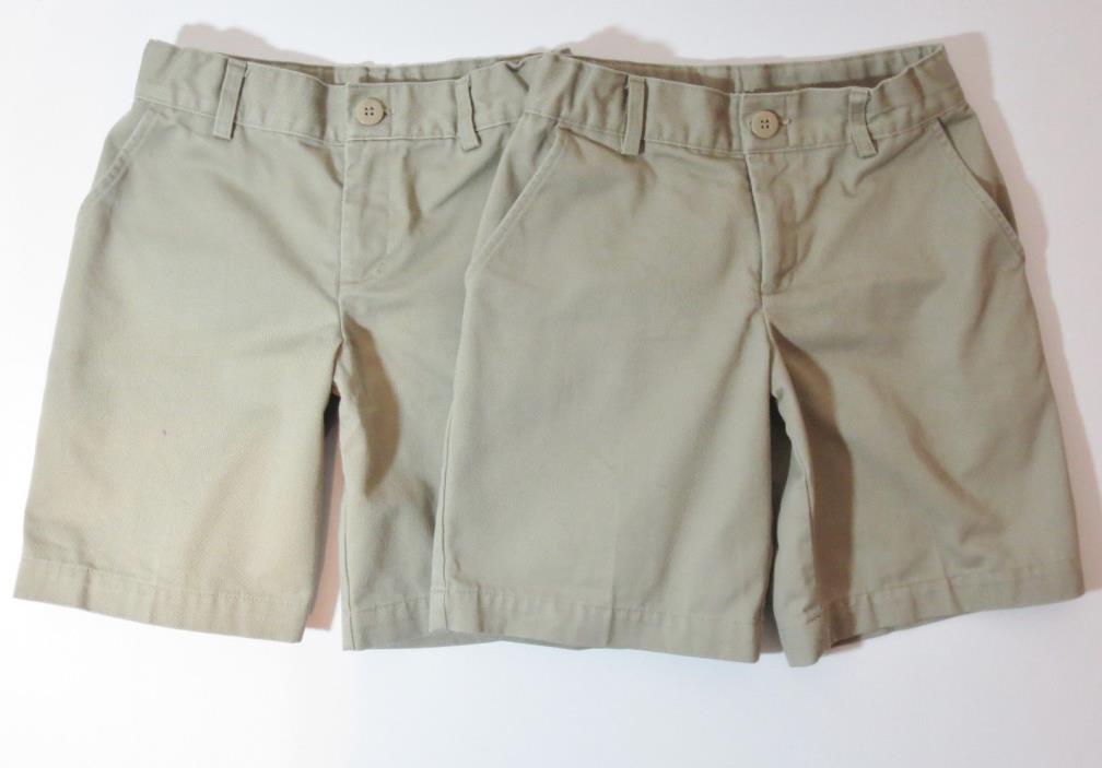 Austin Trading Co Boys Size 7 Khaki School Uniform Shorts Adjustable Waist