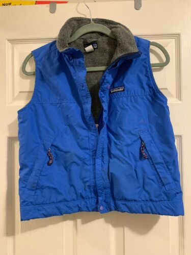 Patagonia Kid’s Blue Fleece Vest Full Zip Pockets kid's M approx. age 9-12