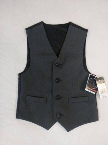 Boys Chaps Size 8 Small $34 Black/Gray Reversible Vest