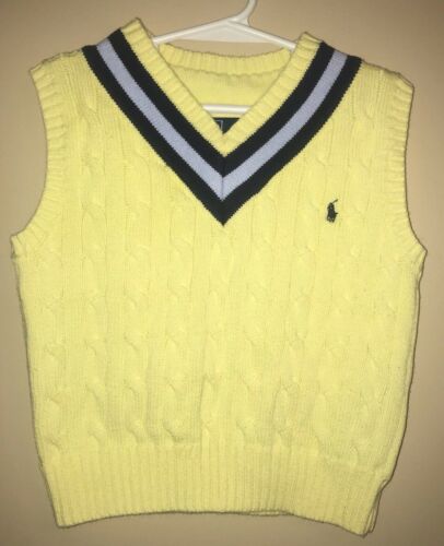 Polo Ralph Lauren Boys Sweater Vest Yellow Size 4 4T Easter