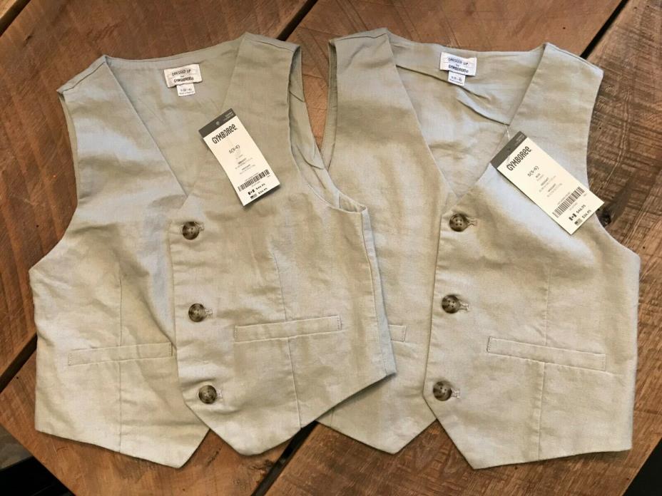 NWT Gymboree Dressed up Boys Vest Linen Khakis Easter Wedding 5 6 5-6 Twins Set